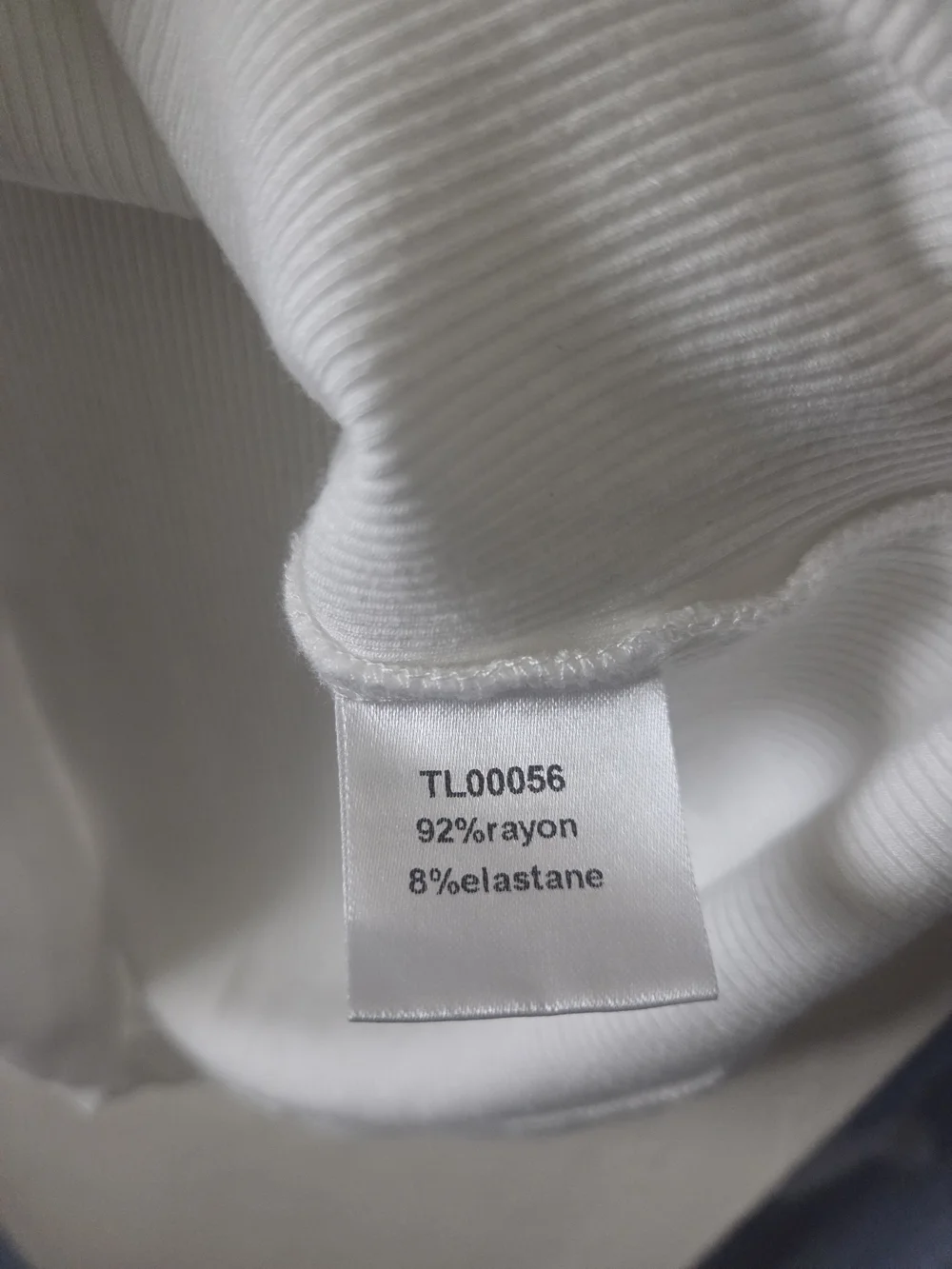 White Ribbed Racer Style Tank Top - Picture 7 of 8